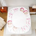 thumbnail image 5 of Homewish Kawaii Santa Claus Full Size Sheets, Cute Cartoon Pink Bowknot Bed Sheets, Dreamy Christmas Theme Sheet Sets, Breathable Home Decor, 4-Piece, 5 of 7