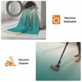thumbnail image 5 of Teal Ombre Bathroom Rug 2'x3', Turquoise White Gradient Modern Abstract Art Low Profile Front Entryway Rug with Tassels, Woven Cotton Washable Kitchen Mat Carpet for Foyer Bedroom Back Door Decor, 5 of 9