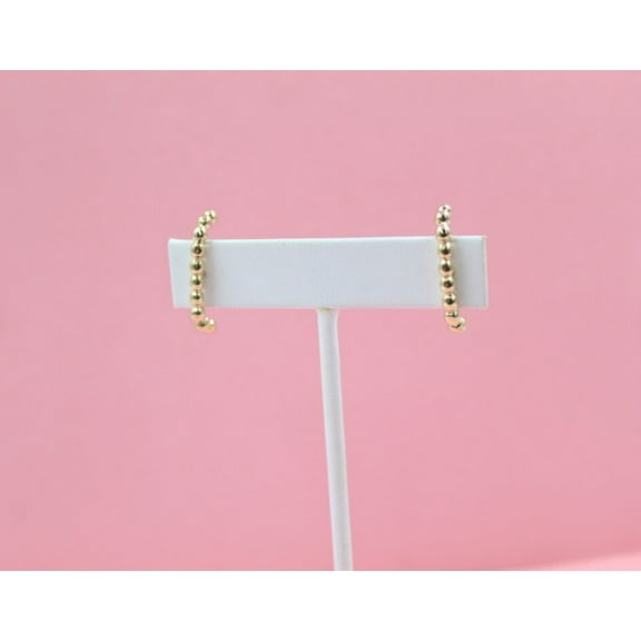 18K Gold Filled Long Beaded Stud Earrings