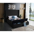 thumbnail image 4 of Meridian Furniture Kiki Solid Wood and Velvet Queen Bed in Black, 4 of 6