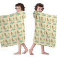 thumbnail image 4 of LightYellow Cartoon Dinosaurs Small Dinosaurs Pattern Hooded Bath Towel，60"x35" for Ages 3 To 12 Kids, Quick Dry Lightweight Soft Microfiber Hood Beach Towel Cover Up for Kids, 4 of 7