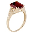 thumbnail image 2 of 10k Yellow Gold Vintage Style Genuine Emerald-Cut Garnet and Diamond Ring, 2 of 5