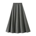 thumbnail image 4 of MIXUE Skirts For Women Summer Solid Color Elastic High Waist A Line Elegant Casual Maxi Skirt Streetwear,Gray,One Size, 4 of 8