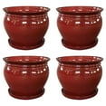 thumbnail image 1 of Southern Patio Wisteria 8" Round Ceramic Planter Pot with Saucer, (4 Pack), 1 of 8