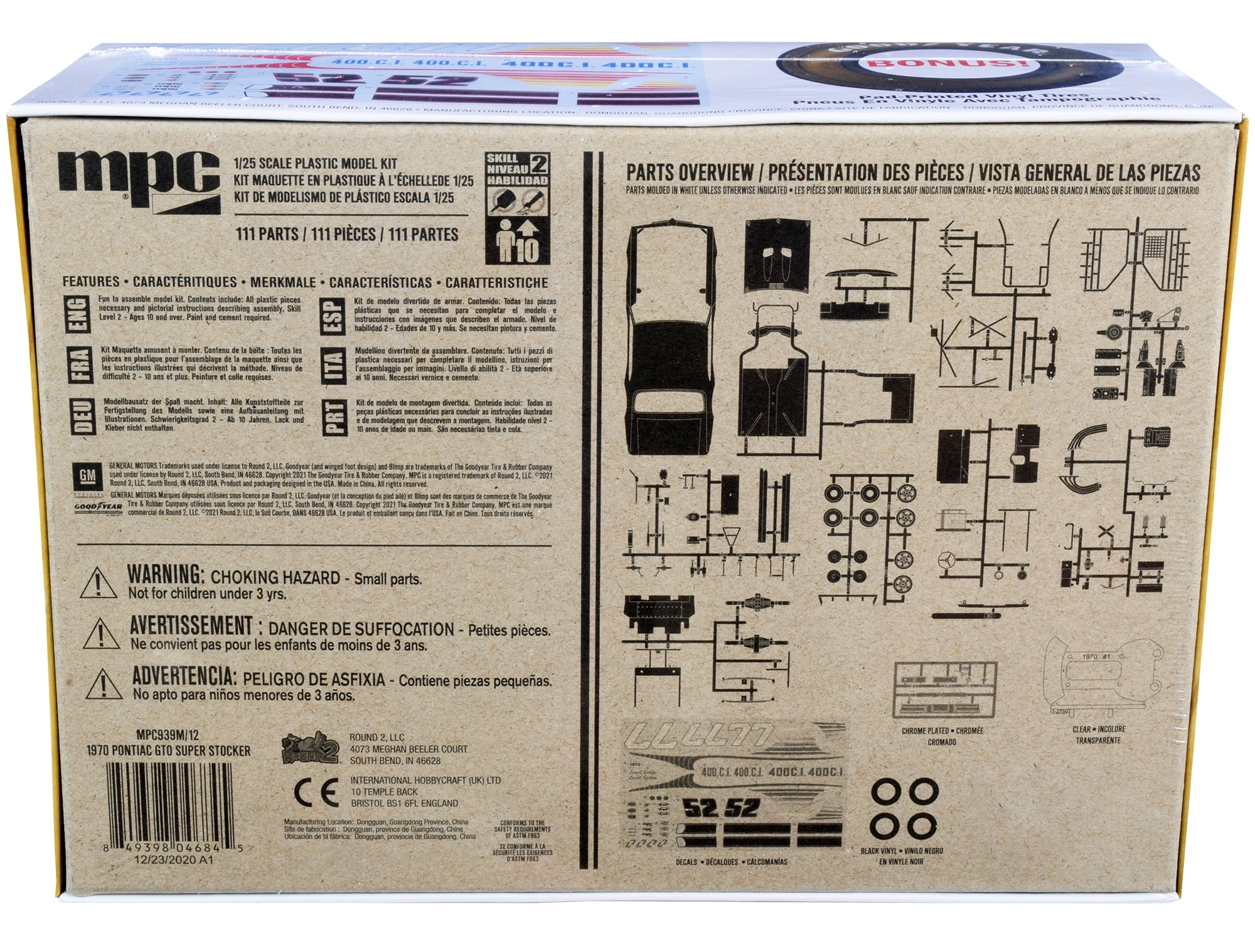 Skill 2 Model Kit 1970 Pontiac GTO Super Stocker 1/25 Scale Model by MPC