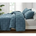 thumbnail image 6 of Chezmoi Collection George 3-Piece Jacquard Quilt Set Queen Size, Blue Textured Woven Lightweight Rectangle Quilted Bedspread for All Seasons (1 Quilt 92x96 inches, 2 Shams), 6 of 9