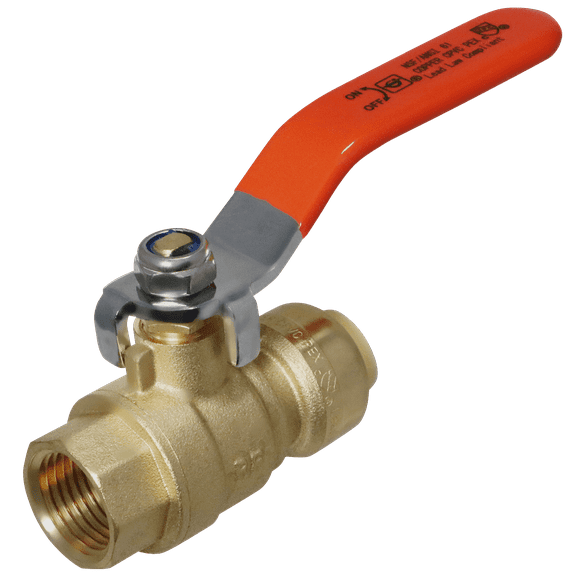 1 Pc XFITTING 1/2" Push Fit X 1/2" Female NPT Ball Valve, Push to Connect Female Ball Valve