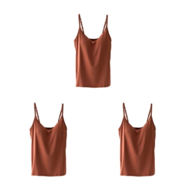 Camisola de yoga Minnieouse para Mujer Top Chaleco de fitness Al aire libre Multiusos Lavable Color Marrón L