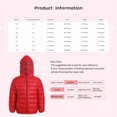 thumbnail image 6 of JanJean Boys Girls Warm Winter Coat Kids Packable Down Water-Resistant Packable Hooded Puffer Jacket Red 130, 6 of 6