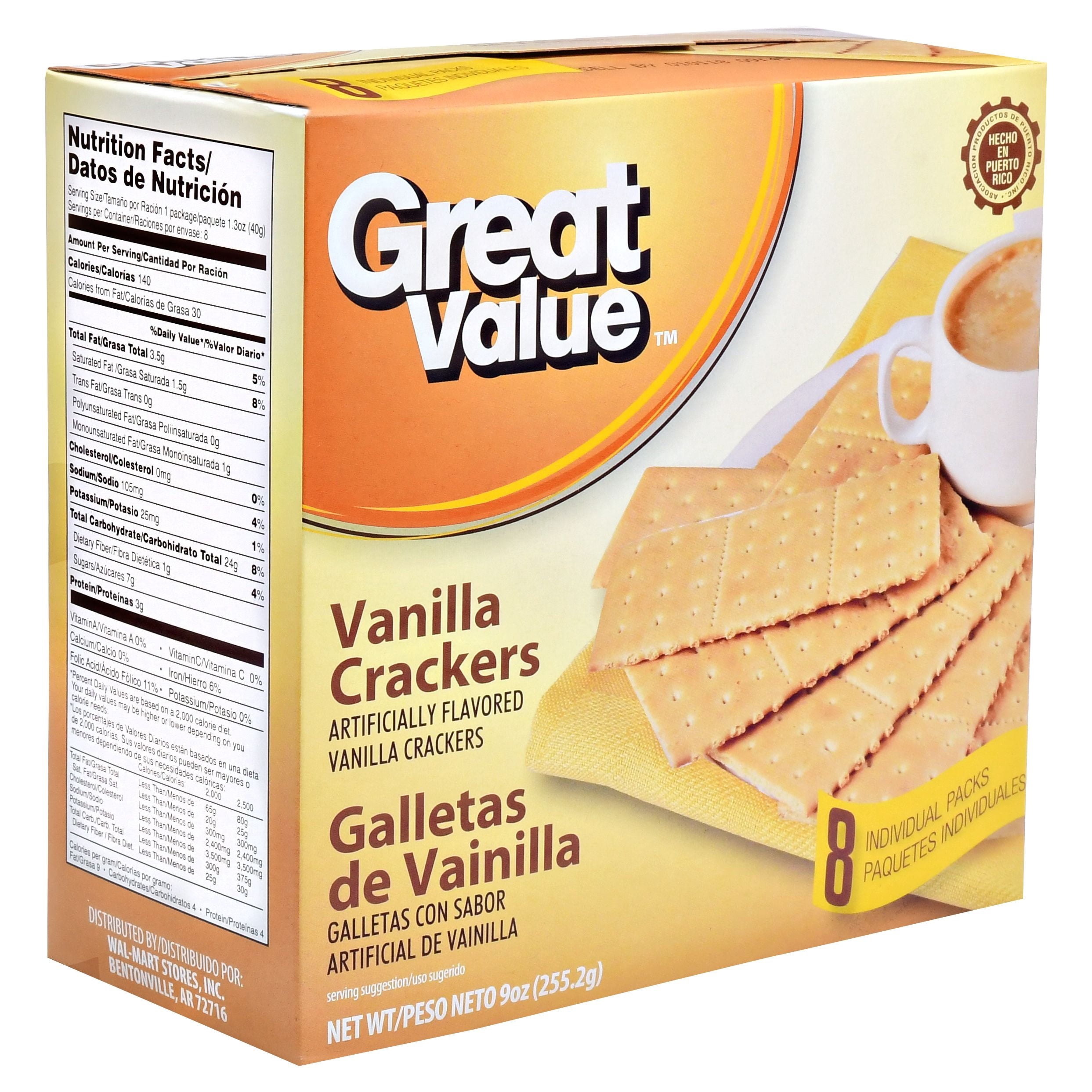 Great Value Vanilla Crackers, 9oz Box