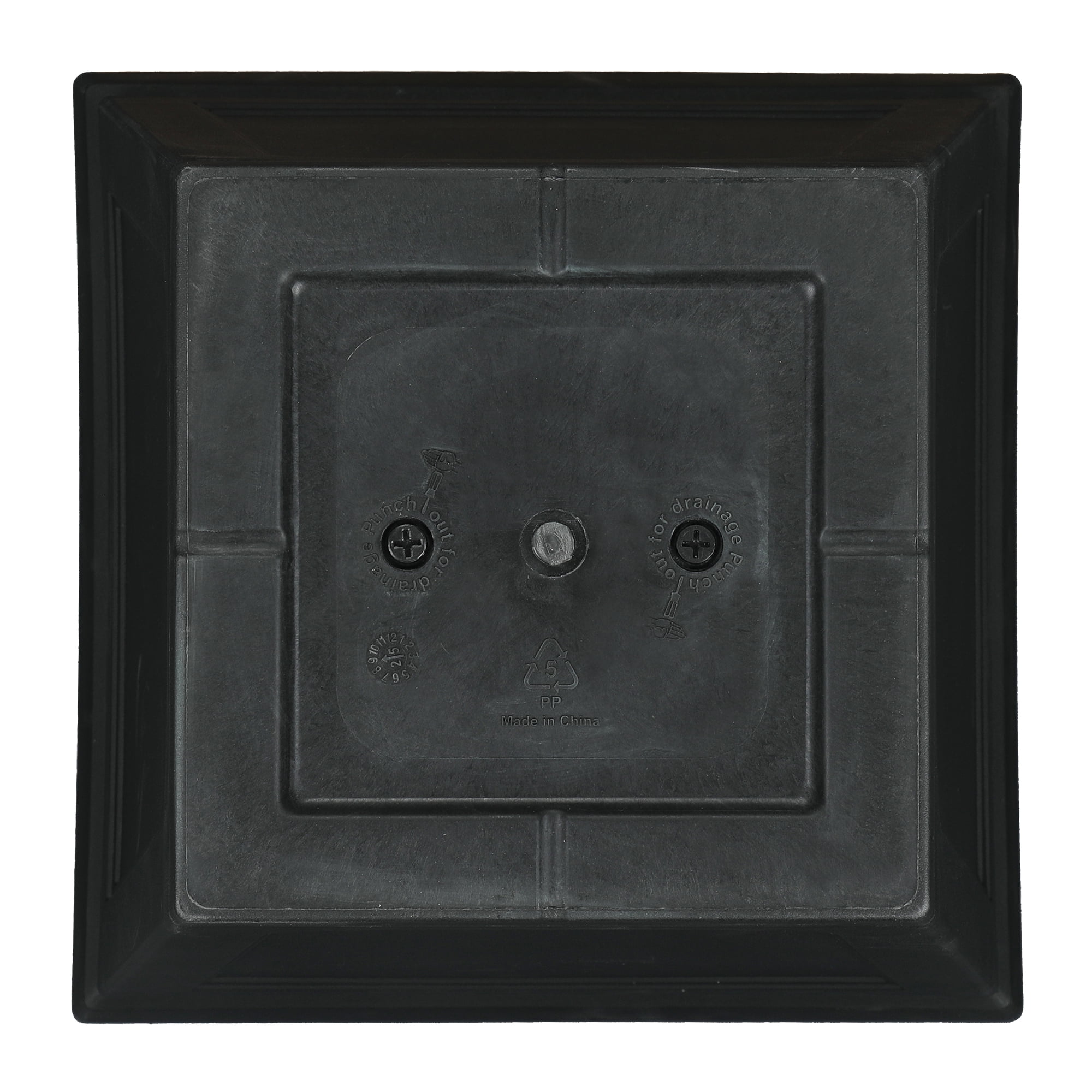 Mainstays Finn 16" x 16" x 16.8" Square Black 100% Recycled Resin Planter