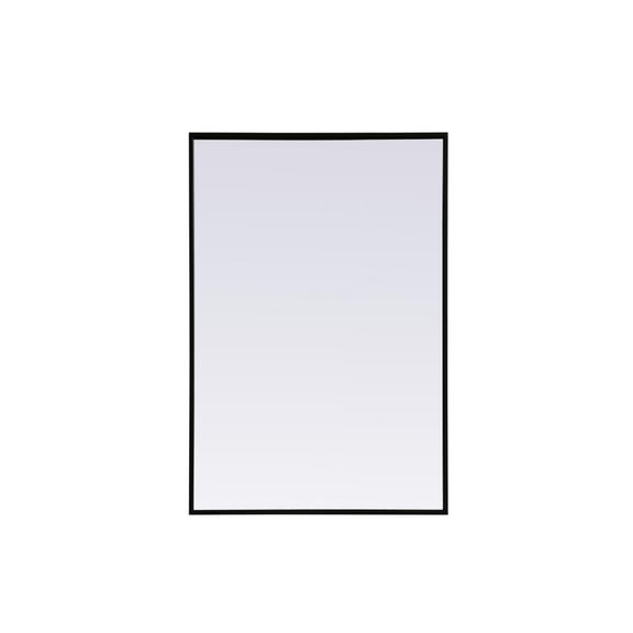 Elegant Decor Metal Frame Rectangle Mirror 24x36 Inch in Black