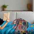 thumbnail image 3 of Amsterdam Soft Flannel Fleece Blanket, Colorful Hand-drawn Art of Famous Canal with Boats and Old Fashioned Apartments, Cozy Plush for Indoor and Outdoor Use, 50" x 70", Multicolor, by Ambesonne, 3 of 5
