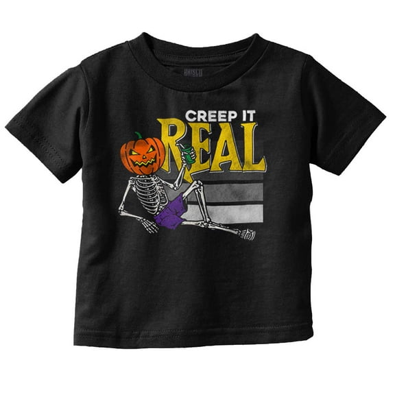 Funny Halloween Creep It Real Joke Toddler Boy Girl T Shirt Infant Toddler Brisco Brands 6M