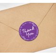 thumbnail image 4 of Darling Souvenir 1.6 Inches Round Rose Hand Draw Floral Wreath Purple Thank You Stickers-45 Pcs, 4 of 4