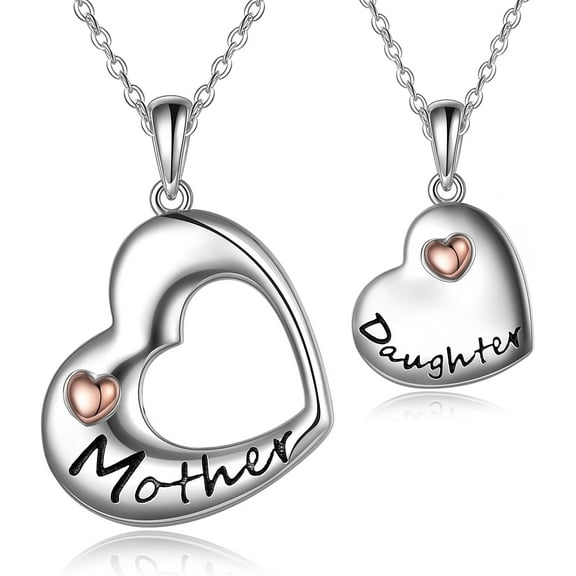 Mother Daughter Necklace Set - Sterling Silver Mothers Day Jewelry - Mom Daughter Gifts for Women - Hypoallergenic & Stylish | Perfect Mother's Day Gift!