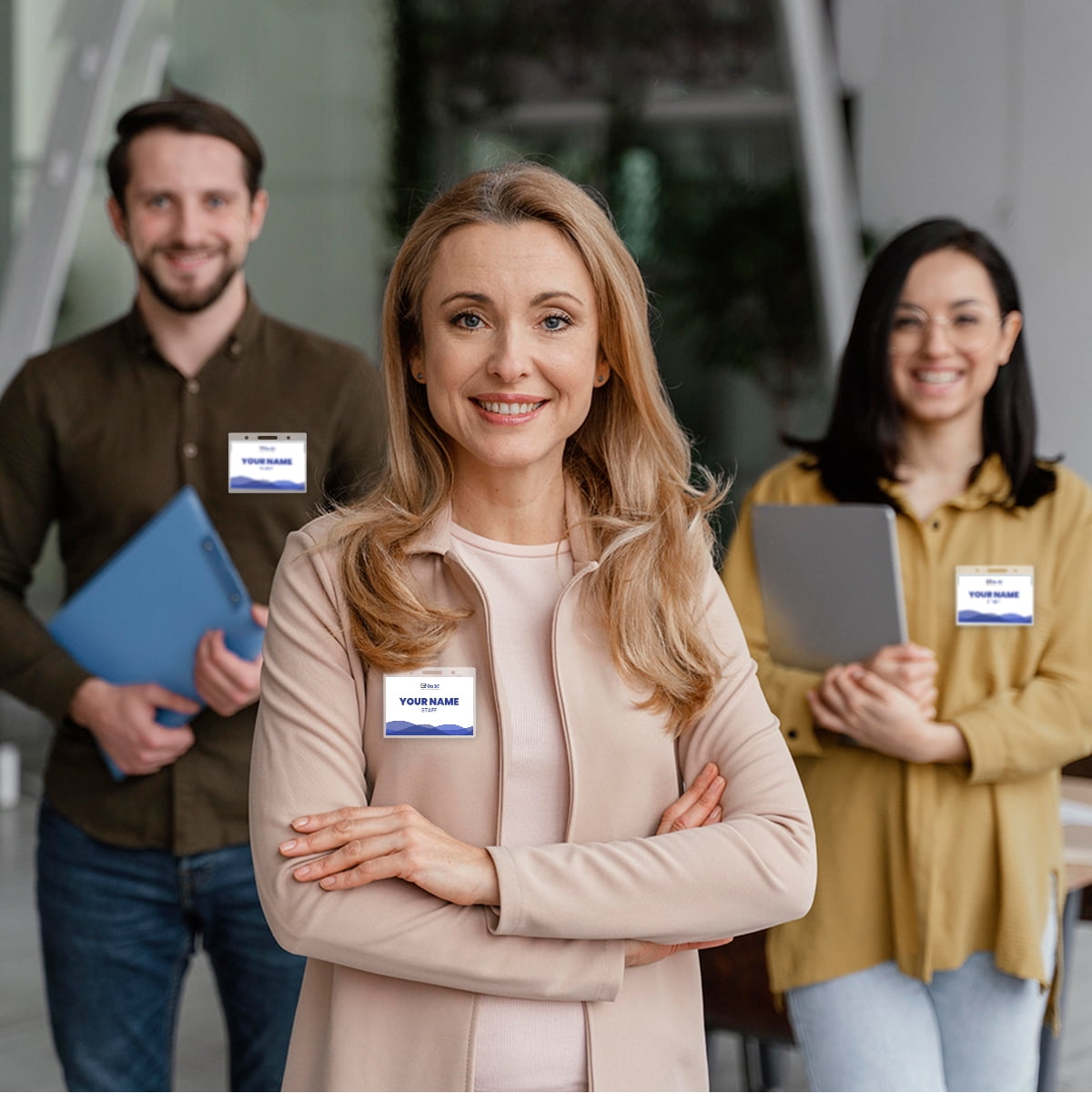 On It! Event and Office Products Magnetic Name Badge Holders Top-Loading Clear Reusable 100 pack 4x3 in