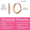 thumbnail image 3 of Cate & Chloe Bianca 18k Rose Gold Plated 14mm Hoop Earrings with Swarovski Crystals for Women, 3 of 10
