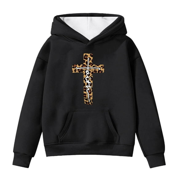 Tiijoy Toddler Girls Jesus Graphic Print Hoodie Soft Hooded Sweatshirt, Sizes 4-5T