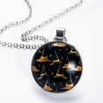 thumbnail image 2 of Witch Hat Elegant Glass Design Circular Pendant Necklace - Stylish Statement Necklaces, 2 of 5