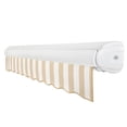 thumbnail image 3 of Awntech 8 Ft Key West Left Motorized Heavy Duty Patio Retractable Awning with Cassette (96in x 9.38in x 78in), Linen/White Stripe, 3 of 8