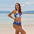 thumbnail image 4 of YDLCAFD Easter Women's Fresh Printed Quick Drying Strap Bikini Split Swimsuit, 4 of 7