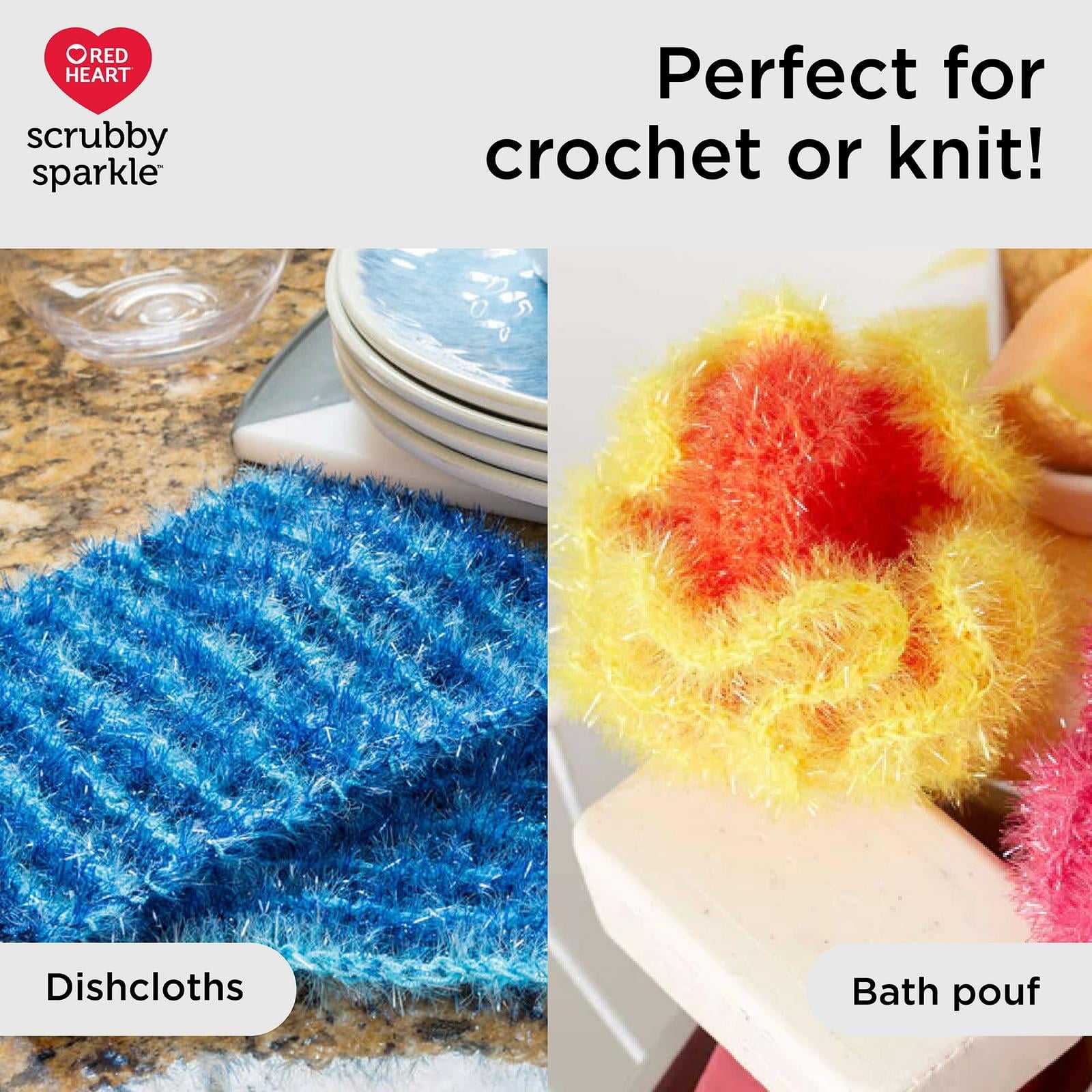 Red Heart® Scrubby Sparkle™ #4 Worsted (Medium) Polyester Yarn, Blueberry 3oz/85g 174 Yards