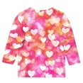 thumbnail image 4 of Xdegoge Girls Valentines Shirt 3/4 Sleeve Crew Neck Pullover Tops Toddler Heart Printed Fashion Tops Y2K Streetwear Tee Shirts, 4 of 5