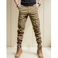 thumbnail image 1 of Pantalones Cargo Para Hombre Joggers Elegantes E Informales,Caqui,M(32), 1 of 9