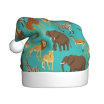 Haiem Cute Animals Pattern Santa Hat Confortable Velvet Christmas Hat for Christmas Party Favors Fit for Adults Men Women
