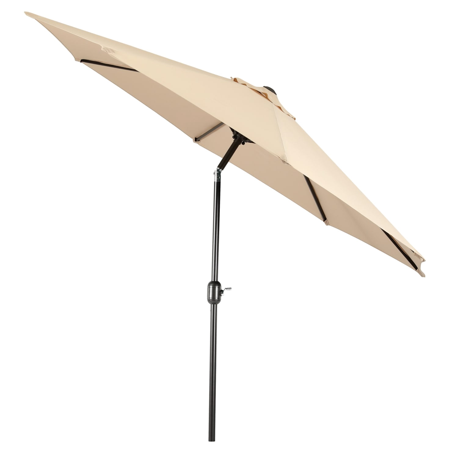 WestinTrends Paolo 9 Ft Outdoor Umbrella, Patio Shade Market Table Umbrella with Push Button Tilt and Easy Open Crank, Beige