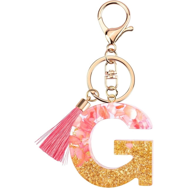 Letter Keychain,26 Letters A-Z Decorative Letter Keychain,Name Keychain for Women Girls Men Teenager Gift