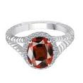 thumbnail image 5 of AoneJewelry 10K Diamond and Oval Shape Garnet Ring In Solid Rose, White & Yellow Gold, 5 of 5