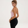 thumbnail image 7 of Women's Halter Neck Cropped Tank Top with Built-In Bra and Stretch Fabric for Workout or Casual Wear - Large, Pink, 7 of 7