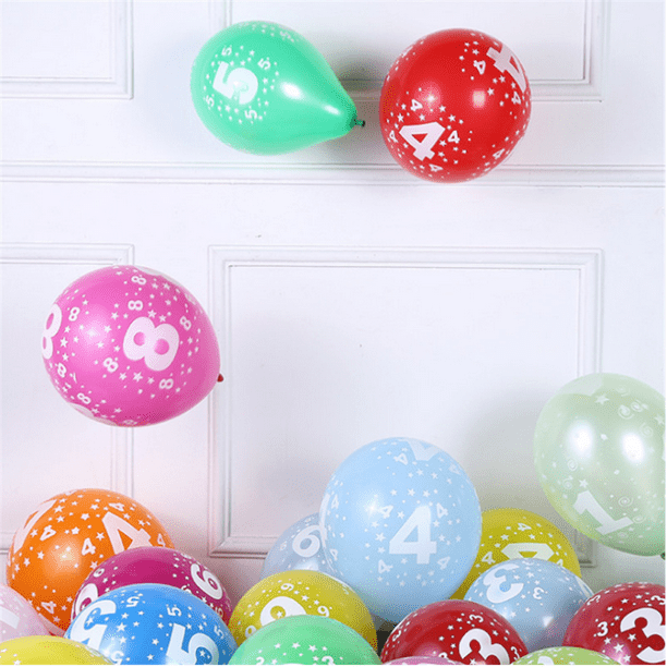 100 ballons numérotés colorés décorations de fête d'anniversaire  décorations de joyeux anniversaire pour les enfants 