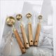thumbnail image 4 of Juego de 2 cucharas medidoras con mango de madera, de acero inoxidable, para hornear, accesorios de cocina, 1 y 2, 4 of 8