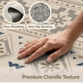 thumbnail image 6 of ODIKA 3'x5' Beige Brown Southwestern Geometric Washable Throw Rug Diamond Motifs Stain Resistant, Low Profile, Non-Slip for Entryway, Kitchen, Mudroom, 6 of 7