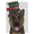 thumbnail image 2 of Fab Funky 15x18 Black Ornate Wood Framed with Double Matting Museum Art Print Titled - German Shepherd and Books, 2 of 4
