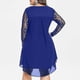 thumbnail image 3 of Fashion Women Casual Plus Size Sheer Lace Sleeve High Low Hem O-Neck Swing Dress 240561, 3 of 5