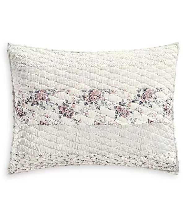 Martha Stewart Collection Textured Floral Stripe Standard Sham