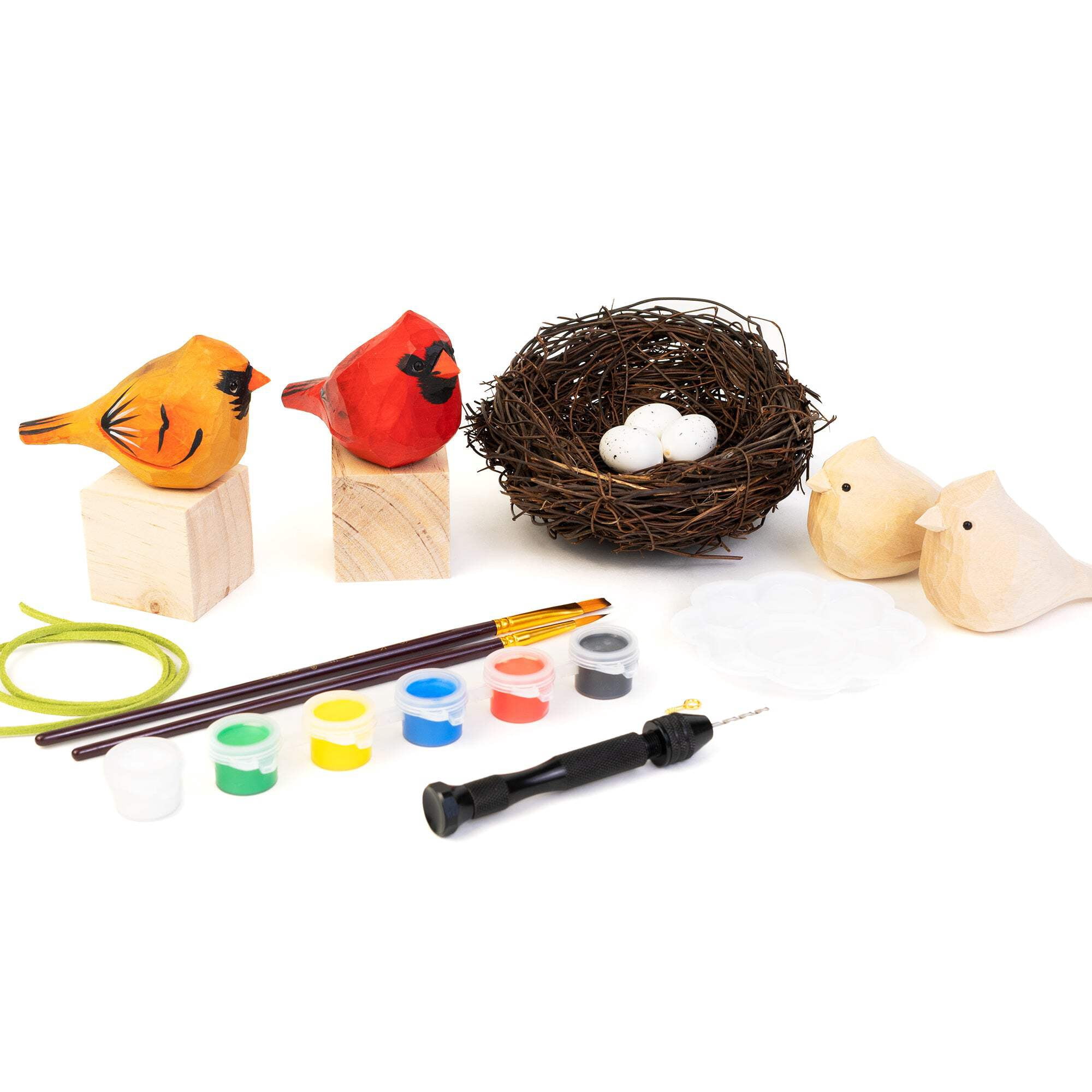 Hand-Carved Cardinal Bird DIY Painting Kit – Nature-Inspired Decor  Gifts