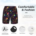 thumbnail image 5 of Haiem Rainbow Jellyfishes Mens Swim Trunks with Compression Liner 2 in 1 Swimming Shorts Stretch Swimwear Quick Dry,Board Shorts-3X-Large, 5 of 9