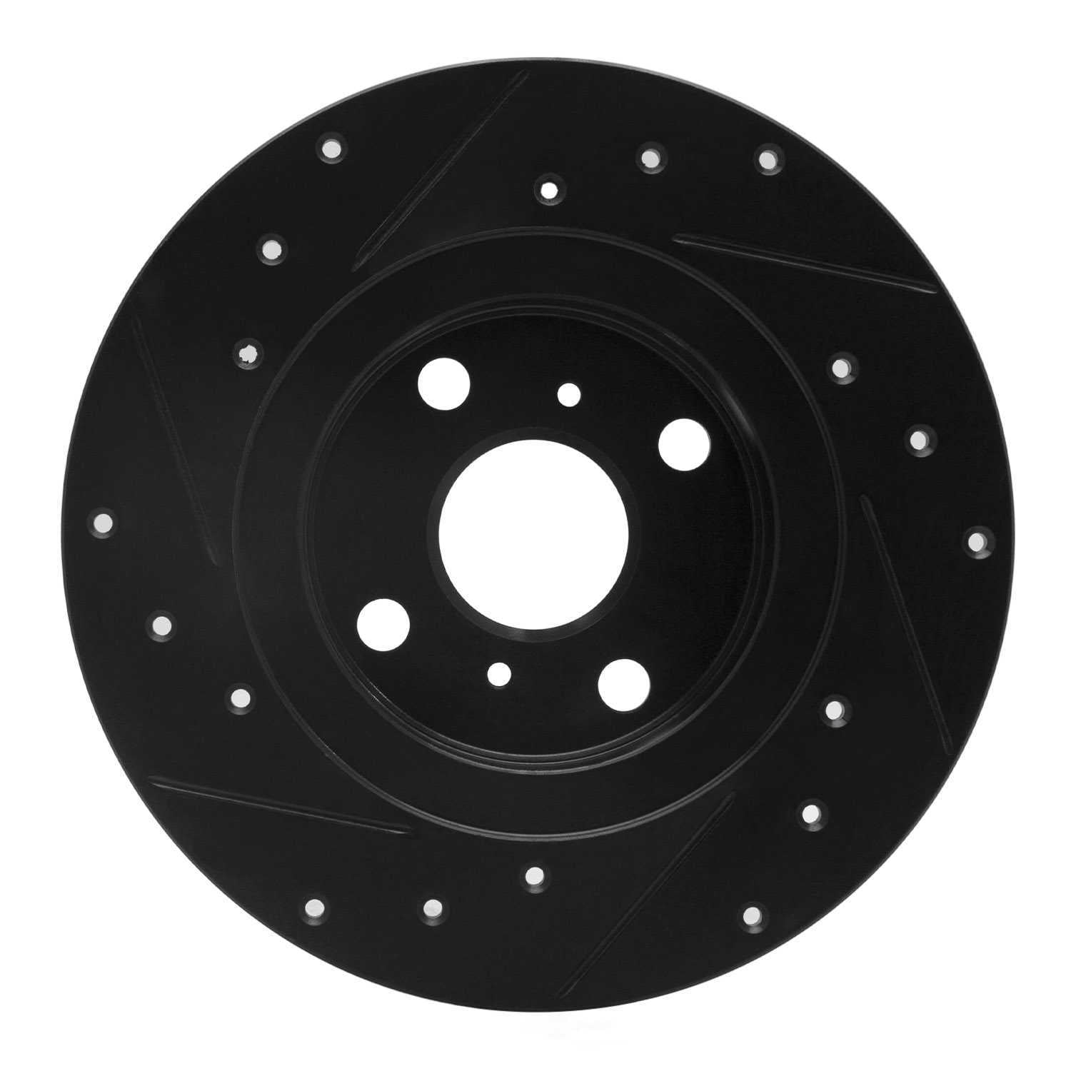 Dynamic Friction Company 633-76037R DFC Brake Rotor - Drilled And Slotted - Black