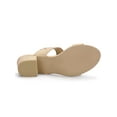 thumbnail image 5 of BLISSFUL STEP Valentine's Women's Shoes Dual Straps Mid Block Heel Slide Sandals Beige 9.5, 5 of 8
