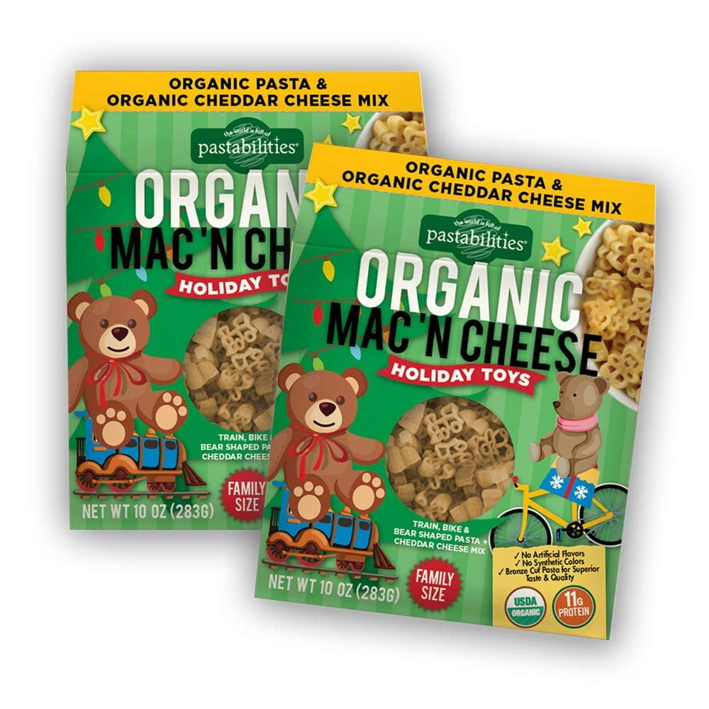 Pastabilities Organic Kids Holiday Toys Mac and Cheese, Fun Shaped