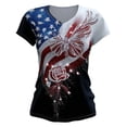 thumbnail image 3 of Patriotic Glitter Graphic Tee For Women Fourth Of July Celebration Top Comfortable Casual Summer Crew Neck Short Sleeve T-Shirt Daily Wear, 3 of 5