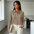 thumbnail image 7 of Polo Shirts for Women Long Sleeve Collared Golf Shirts Fall Fashion 3 Button Lapel Breathable Work Blouses XL, 7 of 7