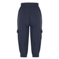 thumbnail image 6 of Capri Cargo Jogger Pants for Women - Soft Casual Drawstrings Track Cuff Bottoms Summer Loose Cropped Sweatpants, 6 of 7