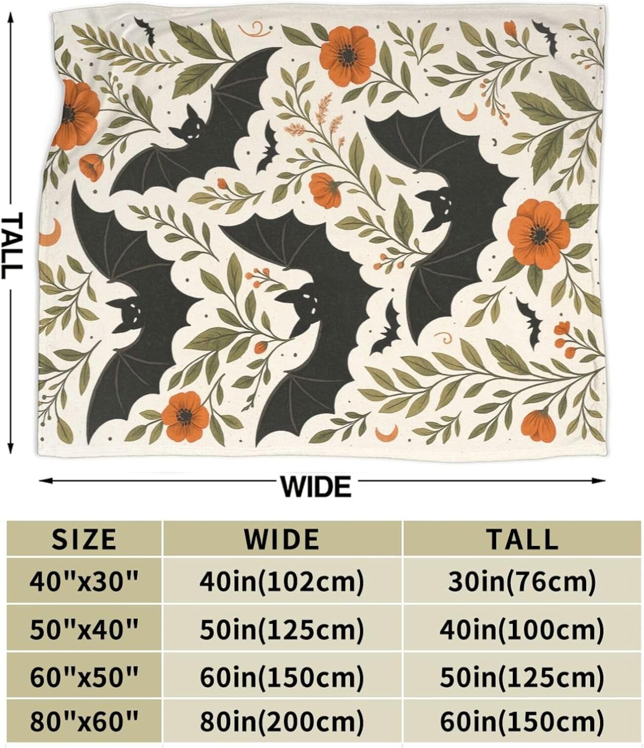 Gothic Bat Blanket Super Soft Warm Fluffy Fleece Flannel Animal Blanket Cozy Fuzzy Plush Stuff Bedding Blankets Gifts for Women Users men Women Adults 80"X60"