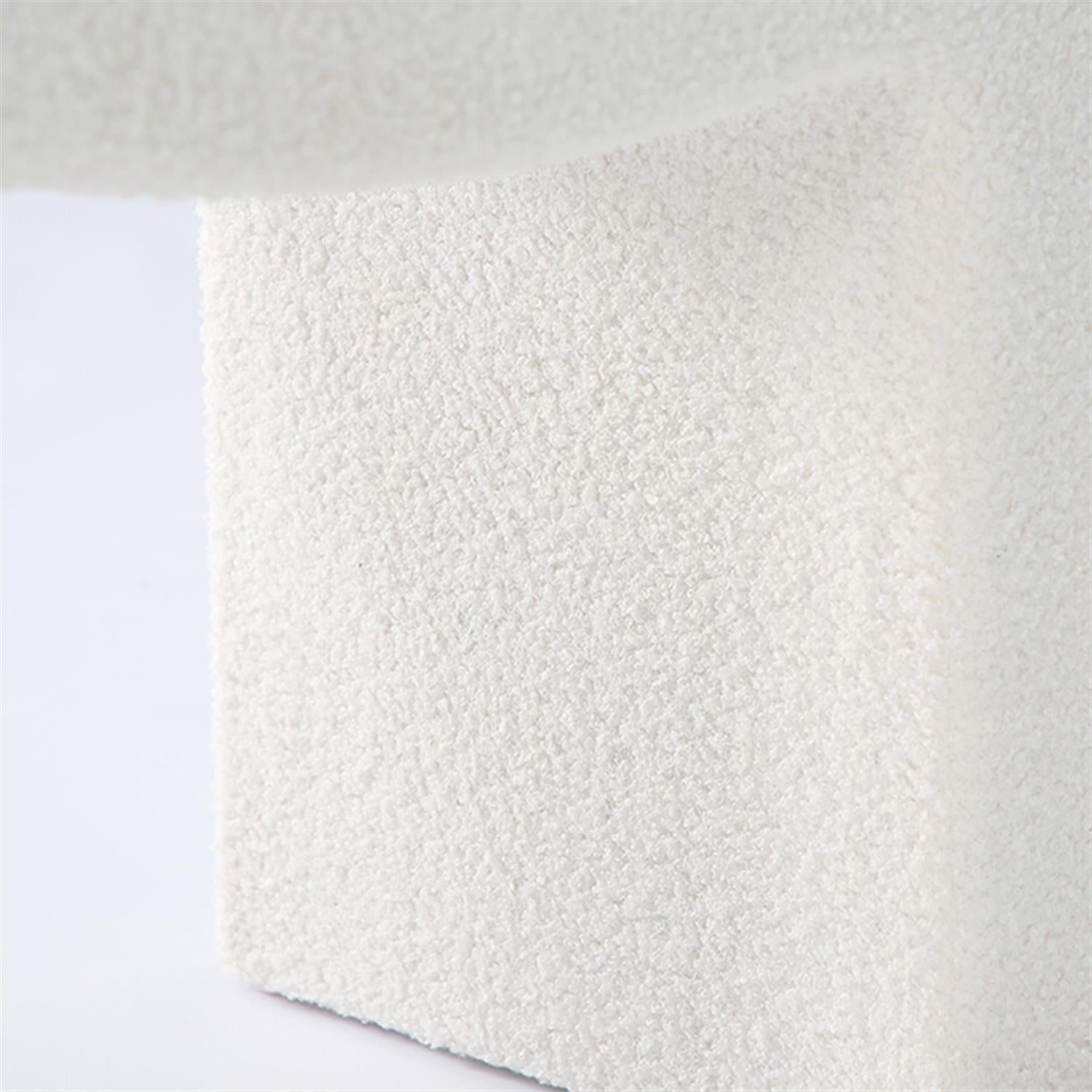 Demi Bonn Modern Vanity Stool, Fully Assembled Upholstered Ottoman Sofa Footrest for Living Room, Bedroom, Entryway and Office, White